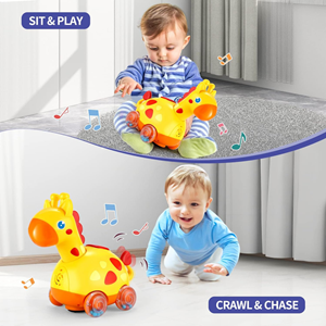اسباب بازی زرافه چرخ دار موزیکال Yerloa Musical Giraffe Crawling_اسباب بازی